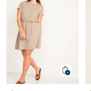 Waist defined short sleeve mini dress for women